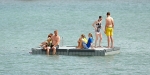 Bathers on a pontoon, Akaroa Harbour, January 2013