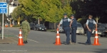 Police and army cordon around Christchurch Central City red zone. Photograph taken 24 February 2011