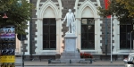 Statue of William Rolleston, in Rolleston Avenue, outside Canterbury Museum. Rolleston was Superintendent of the Canterbury Province from 1868 until 1877. Photograph taken on 21 February 2011 just one day before the big Christchurch earthquake during which his statue tipped over.