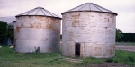 Grain hoppers on a dairy farm near Dunsandel. Minolta 7s Rangefinder Camera.