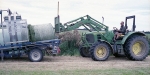 Loading silage into the wrapping machine at Dunsandel. Minolta 7s Rangefinder Camera