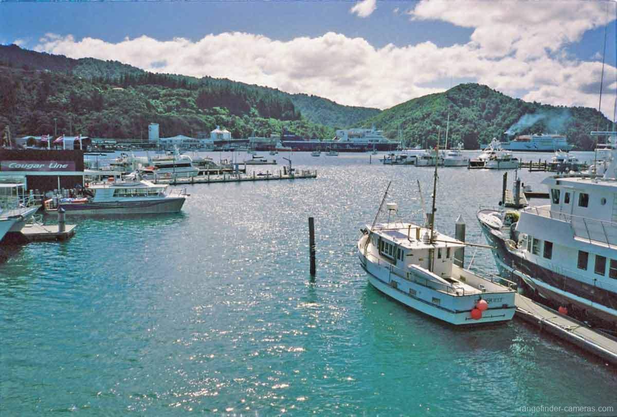Olympus XA marina at Picton. Cook Strait ferries.