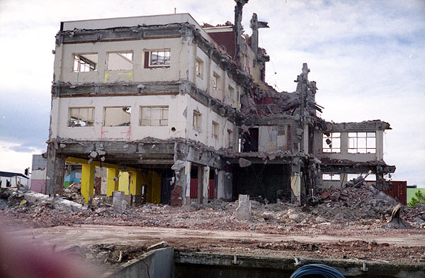 Old Christchurch Central Railway Station during demolition.