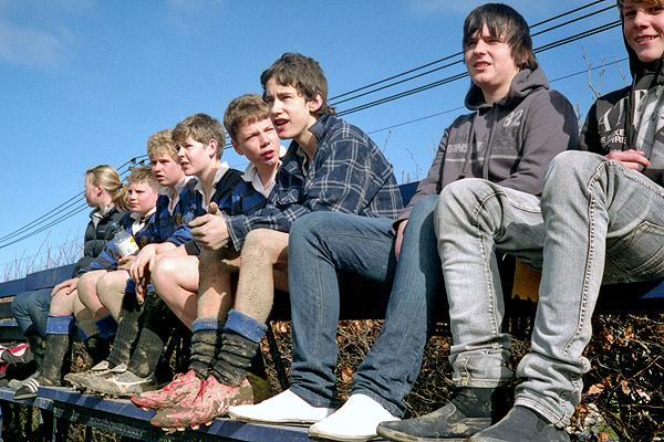 Christchurch Boys High School - rugby boys, Canterbury, New Zealand. Photograph taken with Yashica Electro 35 on Fuji Superia 400 ASA film. Negative scanned with Epson 2480 flatbed scanner.