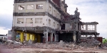 Old Christchurch Central Railway Station during demolition.